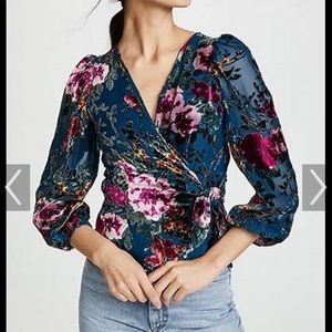 COPY - Yumi Kim Elite Velvet Top Multi Floral Blue XS NWOT